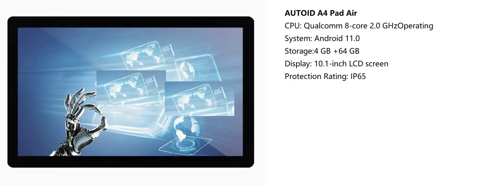 Displays-AUTOID A4 Pad Air